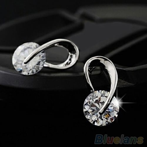 Womens Jewelry Gift Dazzling Cubic Zirconia CZ Ear Studs Cocktail Earrings Image 1