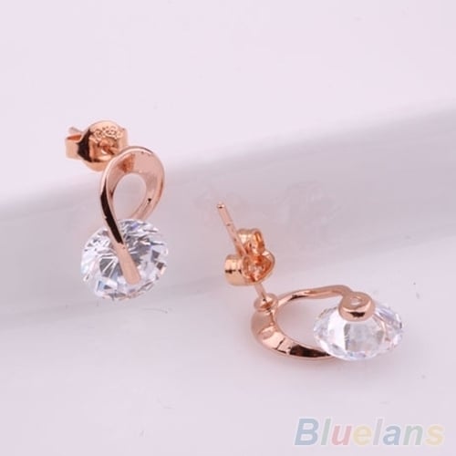 Womens Jewelry Gift Dazzling Cubic Zirconia CZ Ear Studs Cocktail Earrings Image 4