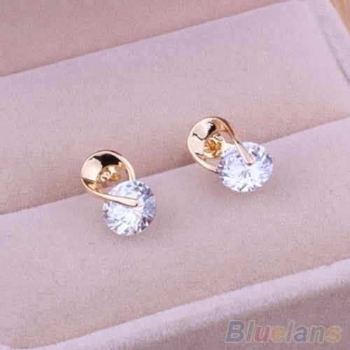 Womens Jewelry Gift Dazzling Cubic Zirconia CZ Ear Studs Cocktail Earrings Image 6