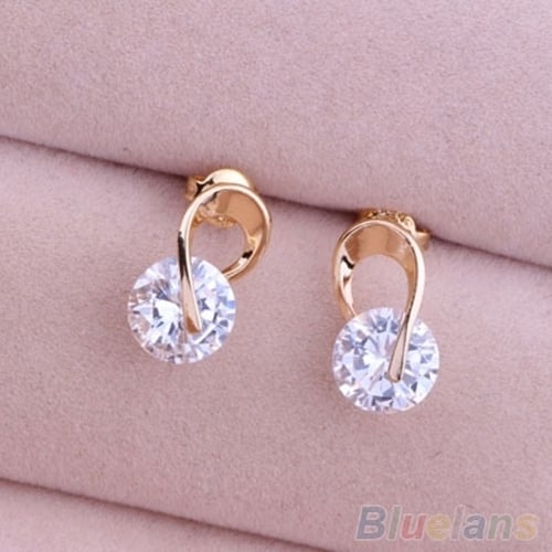 Womens Jewelry Gift Dazzling Cubic Zirconia CZ Ear Studs Cocktail Earrings Image 7