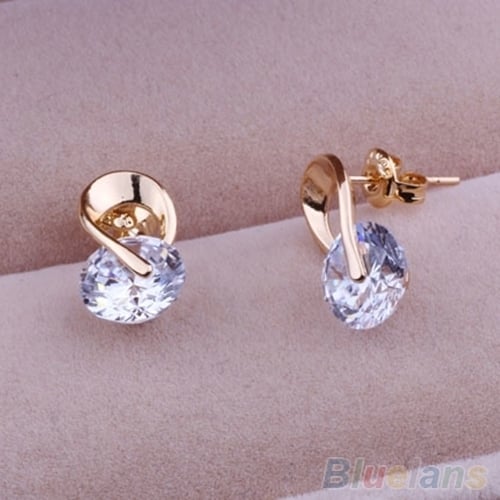 Womens Jewelry Gift Dazzling Cubic Zirconia CZ Ear Studs Cocktail Earrings Image 8