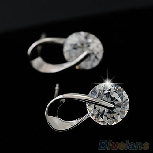 Womens Jewelry Gift Dazzling Cubic Zirconia CZ Ear Studs Cocktail Earrings Image 11