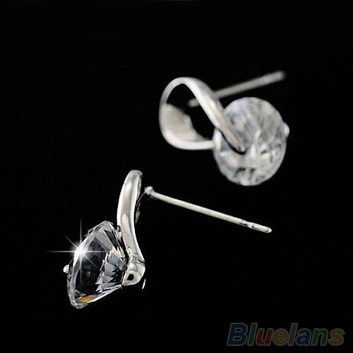 Womens Jewelry Gift Dazzling Cubic Zirconia CZ Ear Studs Cocktail Earrings Image 12