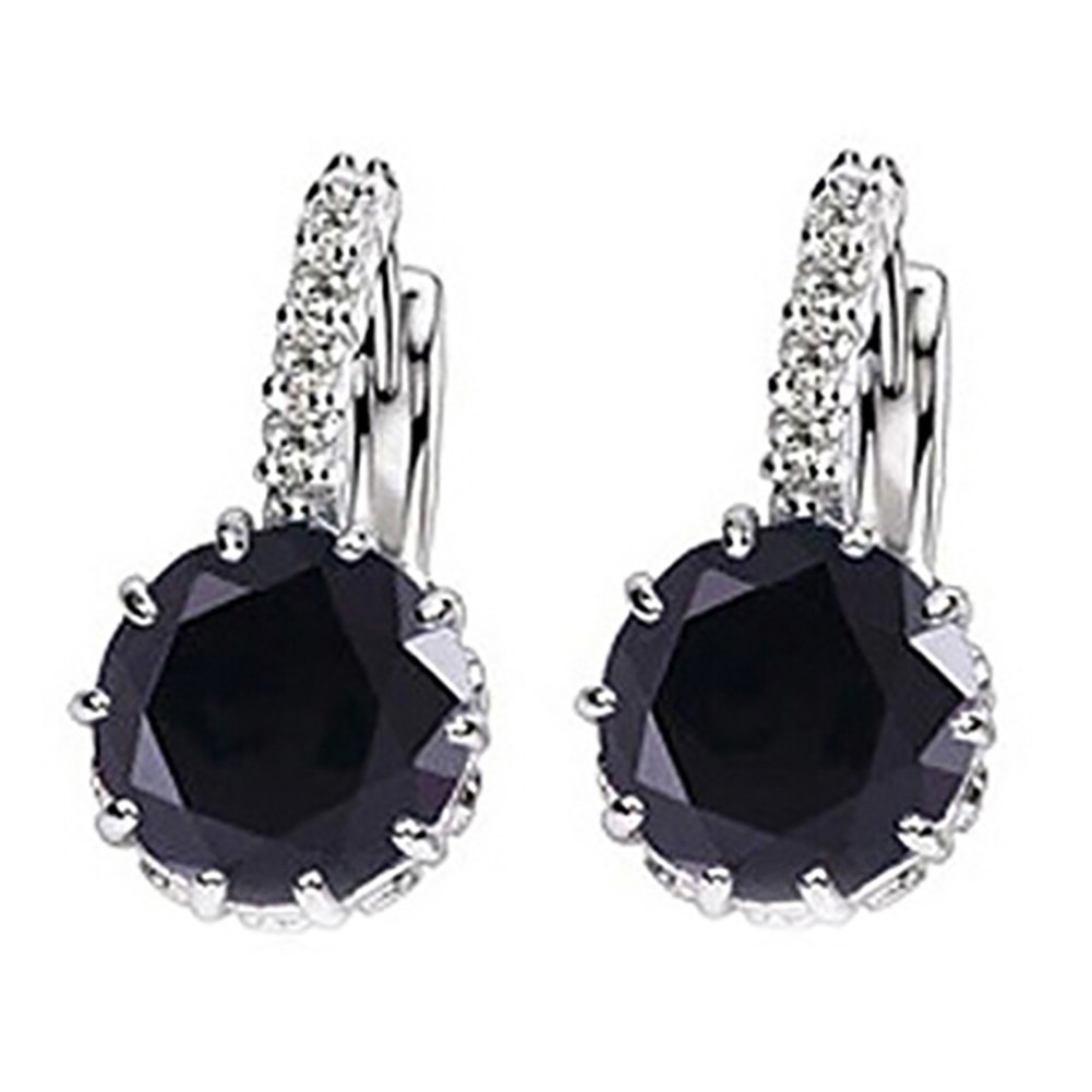 Women Fashion 9K Gold Plated Zircon Rhinestone Huggie Earrings Jewelry Gift Image 2