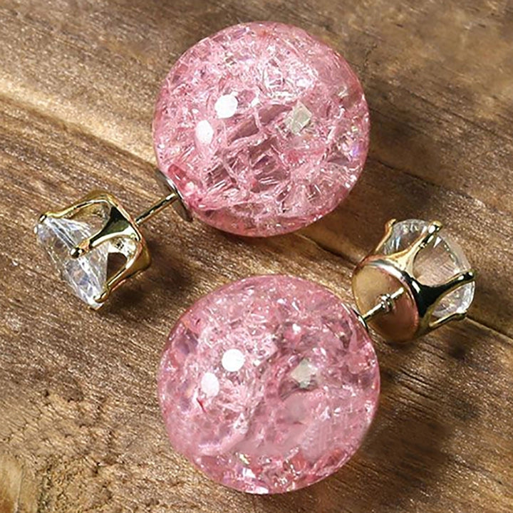 Women Fashion Faux Pearl Beads Rhinestone Ball Shape Ear Studs Earrings Jewelry Image 9