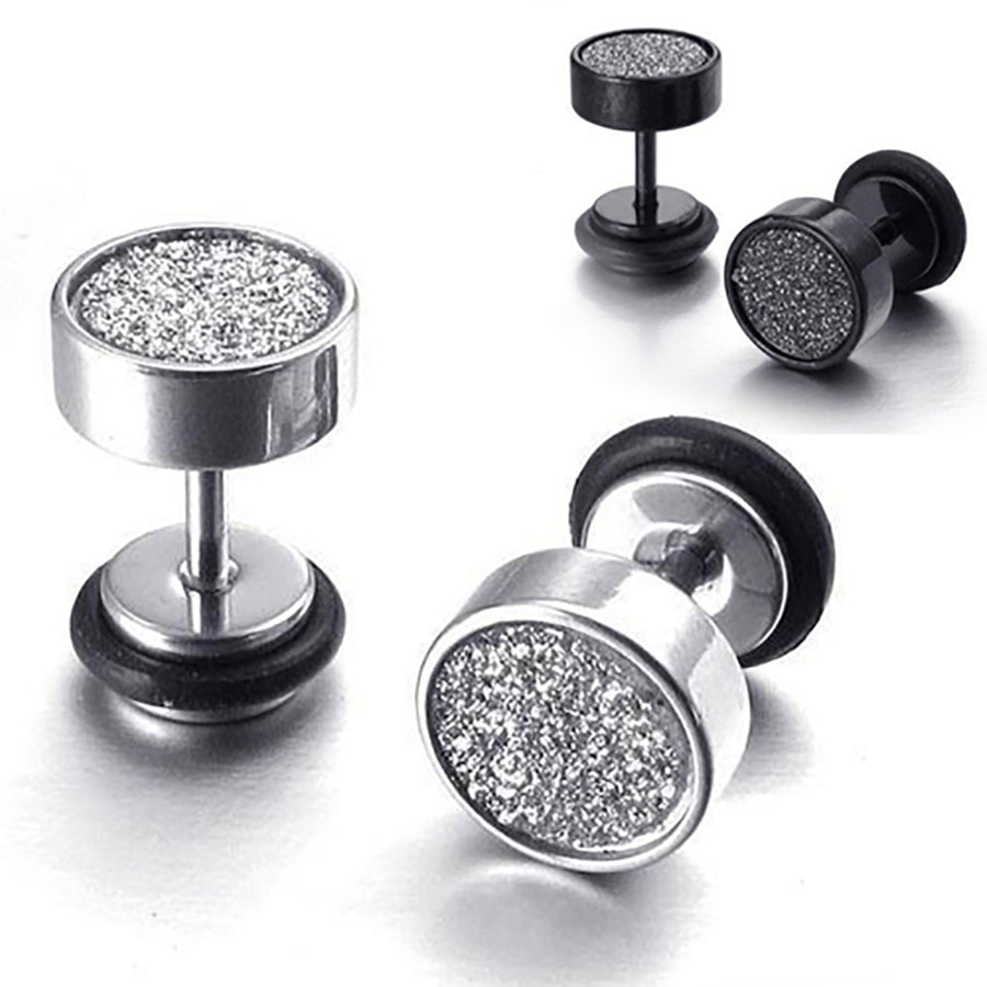 Ear Screw Stud Fashion Classic Round Punk Style Stud Earrings for Men Image 1