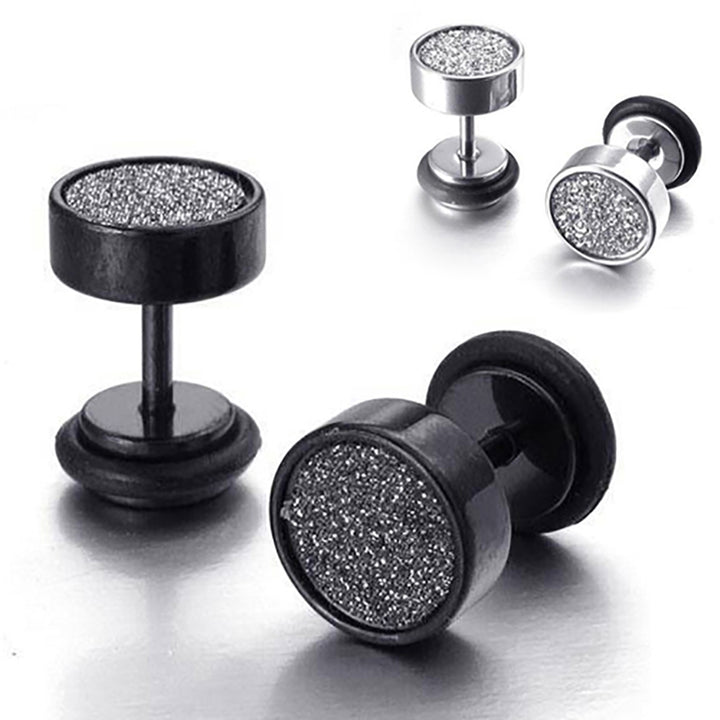 Ear Screw Stud Fashion Classic Round Punk Style Stud Earrings for Men Image 2