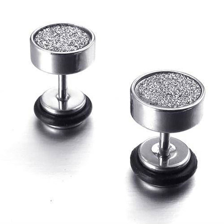 Ear Screw Stud Fashion Classic Round Punk Style Stud Earrings for Men Image 4