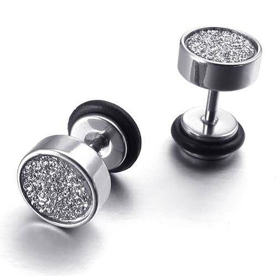 Ear Screw Stud Fashion Classic Round Punk Style Stud Earrings for Men Image 6