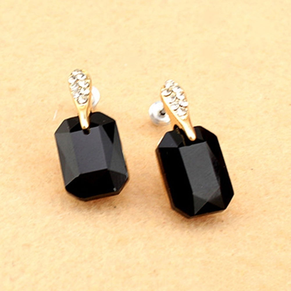 Women Elegant Rectangle Rhinestone Ear Studs Earrings Jewelry Birthday Gift Image 12