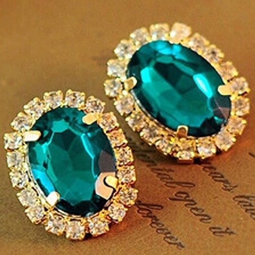 Fashion Women Rhinestone Ear Stud Earrings Eardrop Palace Style Jewelry Gift Image 1