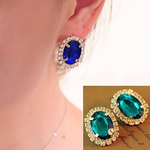 Fashion Women Rhinestone Ear Stud Earrings Eardrop Palace Style Jewelry Gift Image 2