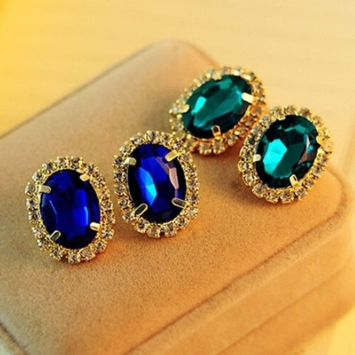 Fashion Women Rhinestone Ear Stud Earrings Eardrop Palace Style Jewelry Gift Image 3