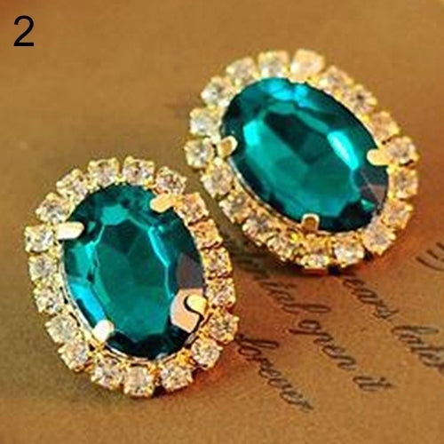 Fashion Women Rhinestone Ear Stud Earrings Eardrop Palace Style Jewelry Gift Image 7