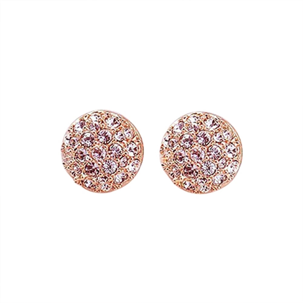 Womens Fashion Elegant Circle Crystal Rhinestone Ear Studs Earrings Jewelry Image 2