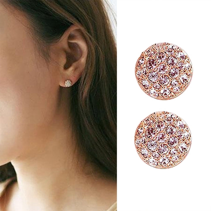 Womens Fashion Elegant Circle Crystal Rhinestone Ear Studs Earrings Jewelry Image 6