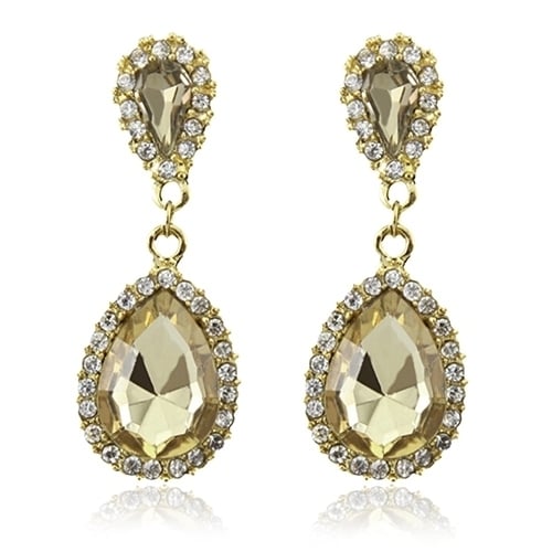 Women Deluxe Waterdrop Crystal Rhinestone Dangle Earrings Wedding Bridal Jewelry Image 2