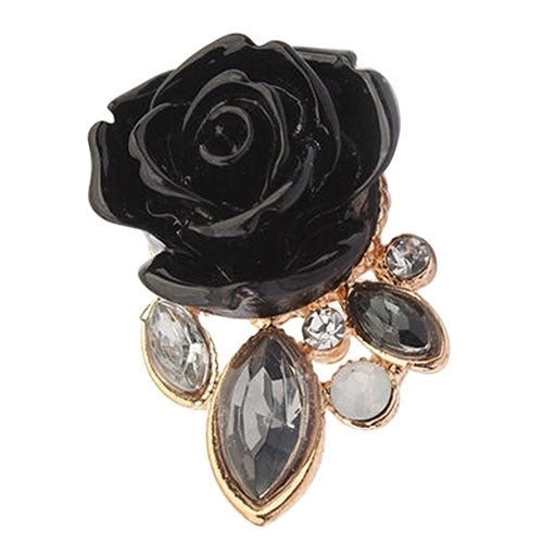 Womens Retro Elegant Rose Flower Rhinestone Inlaid Ear Studs Earrings Gift Image 9