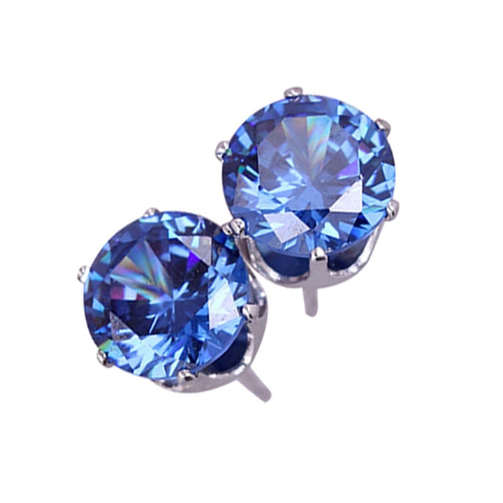 Ear Studs Elegant All Match Cubic Zirconia Round Exquisite Earrings for Dating Image 4