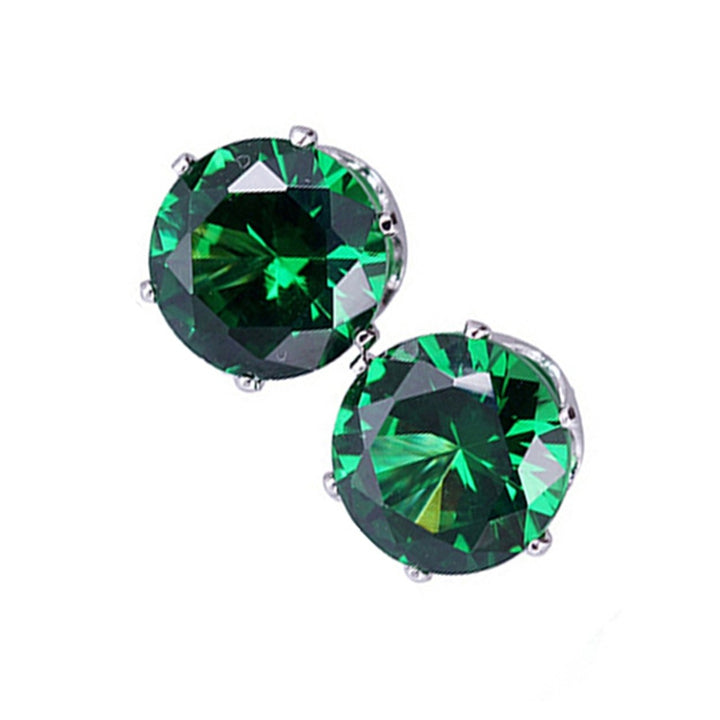 Ear Studs Elegant All Match Cubic Zirconia Round Exquisite Earrings for Dating Image 7