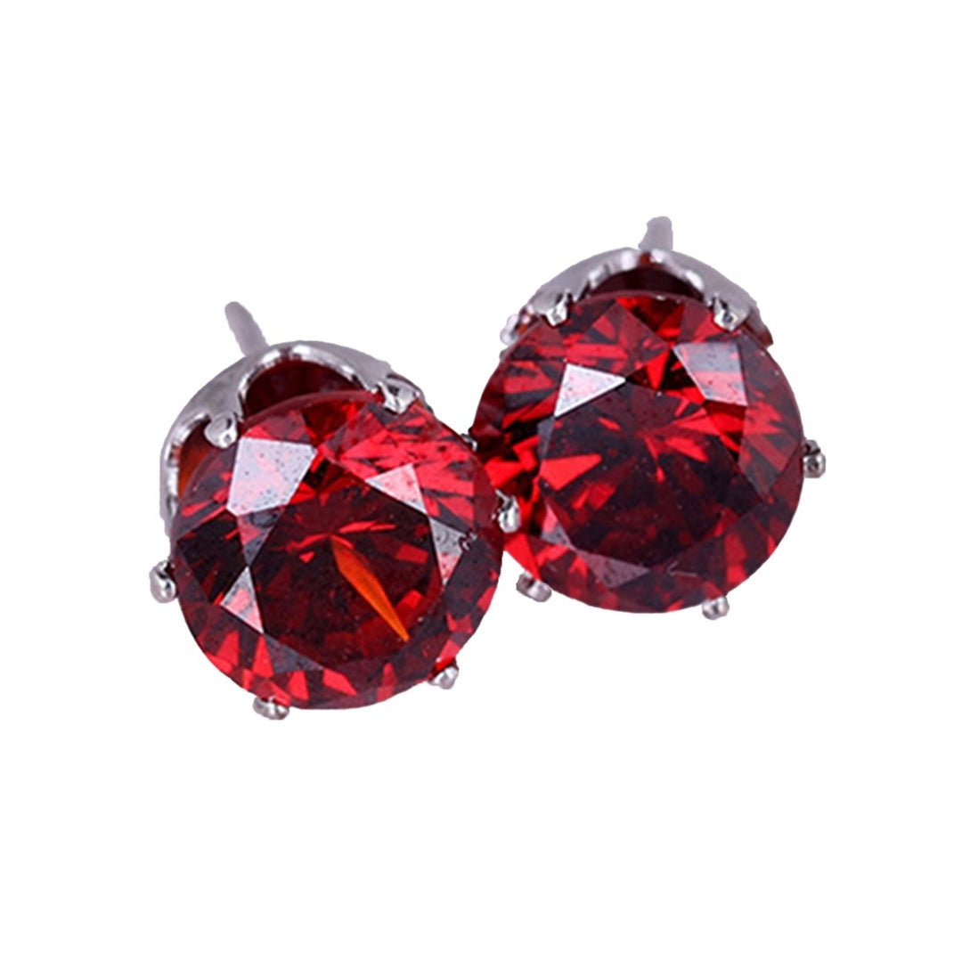 Ear Studs Elegant All Match Cubic Zirconia Round Exquisite Earrings for Dating Image 11