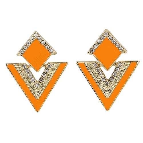 Punk Fashion Rhinestone Triangle Oil Drop Ear Stud Earrings Geometric Jewelry Image 12