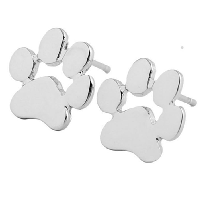 1 Pair Earrings Stylish Animal Footprint Shape Alloy Women Teen Girls Jewelry Studs for Birthday Image 1