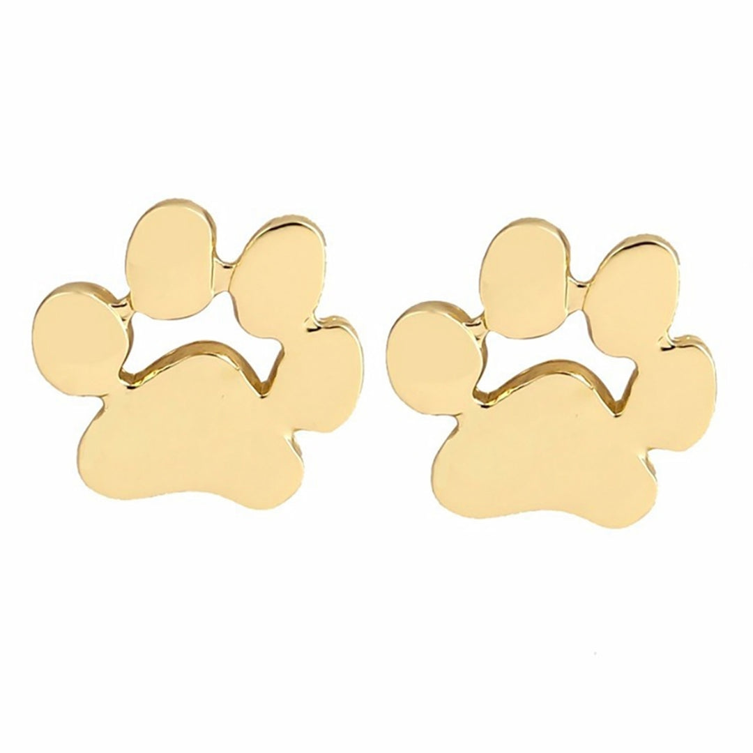 1 Pair Earrings Stylish Animal Footprint Shape Alloy Women Teen Girls Jewelry Studs for Birthday Image 3