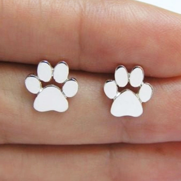 1 Pair Earrings Stylish Animal Footprint Shape Alloy Women Teen Girls Jewelry Studs for Birthday Image 6