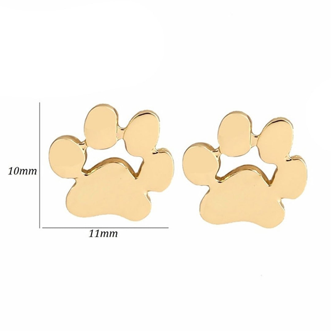 1 Pair Earrings Stylish Animal Footprint Shape Alloy Women Teen Girls Jewelry Studs for Birthday Image 8