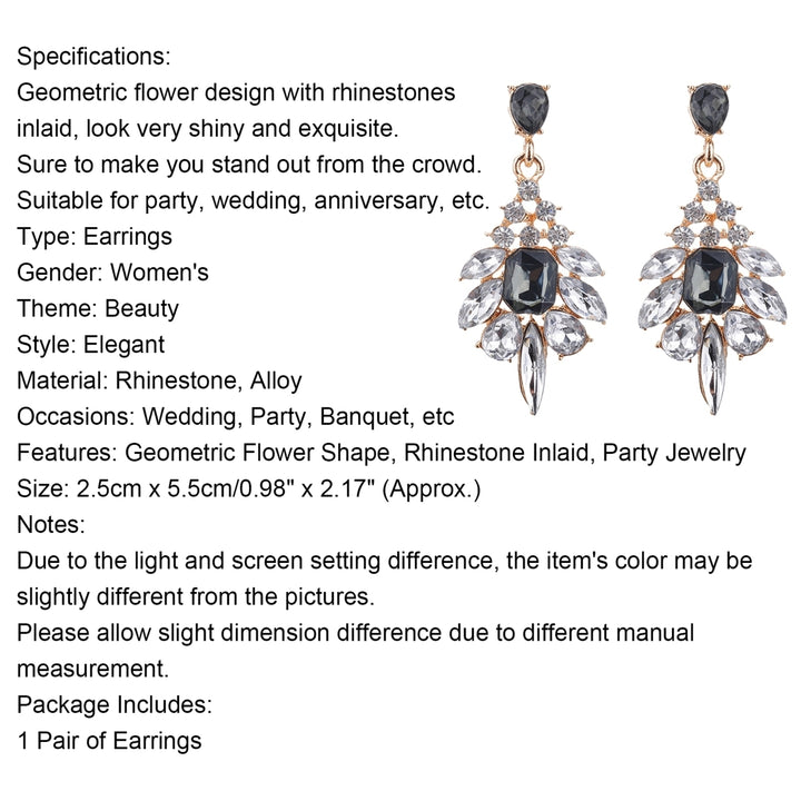 1 Pair Earrings Attractive Water Drop Shape Alloy Women Girls Ear Studs for Wedding Image 11