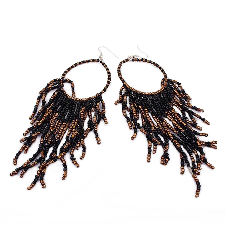 Fashion Lady Boho Long Tassels Dangle Hook Earrings Socialite Eardrop Jewelry Image 3