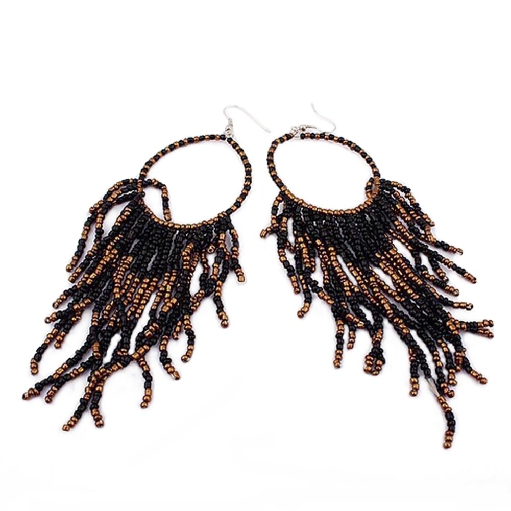 Fashion Lady Boho Long Tassels Dangle Hook Earrings Socialite Eardrop Jewelry Image 1