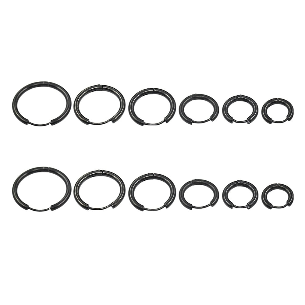 1 Pair Stainless Steel Fashion Punk Unisex Ear Hoop Circle Earrings Jewelry Gift Image 7