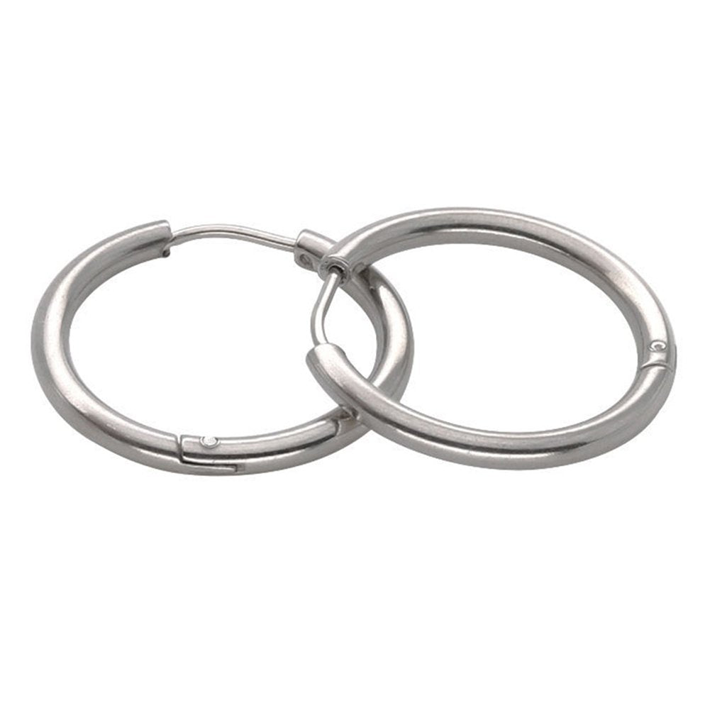 1 Pair Stainless Steel Fashion Punk Unisex Ear Hoop Circle Earrings Jewelry Gift Image 9