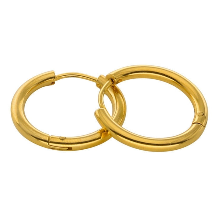 1 Pair Stainless Steel Fashion Punk Unisex Ear Hoop Circle Earrings Jewelry Gift Image 12