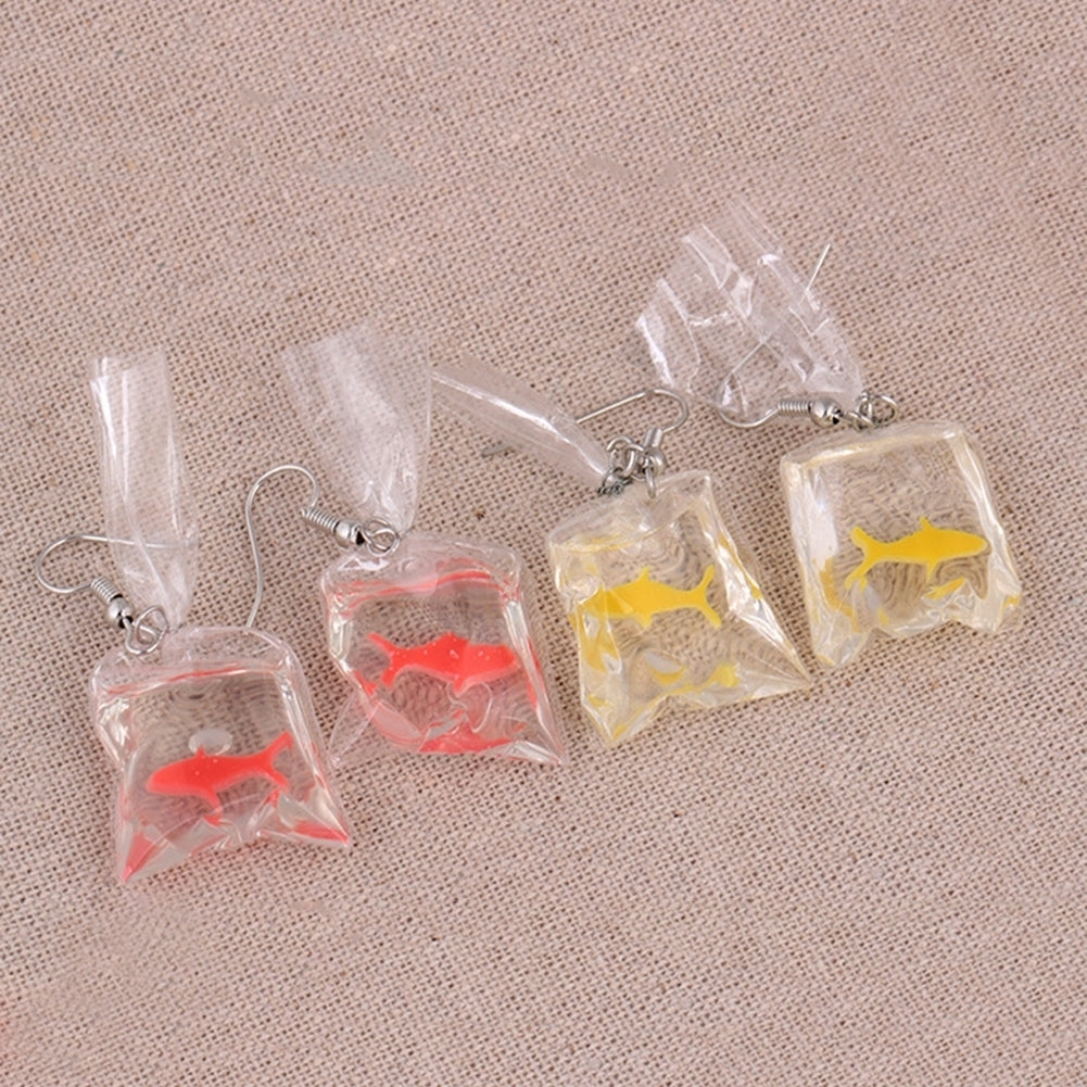 Funny Goldfish Water Bag Shape Dangle Hook Earrings Charm Women Jewelry Gift Image 7