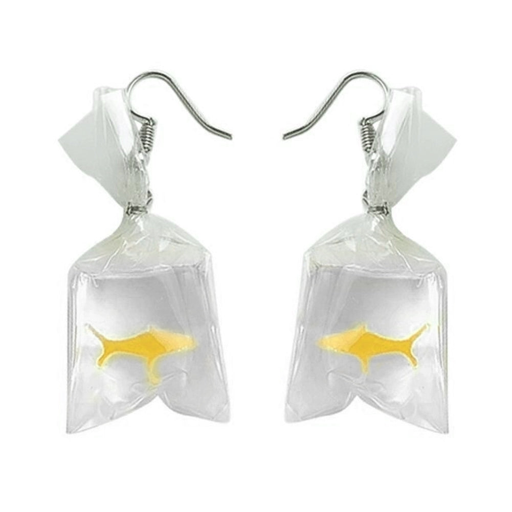 Funny Goldfish Water Bag Shape Dangle Hook Earrings Charm Women Jewelry Gift Image 9