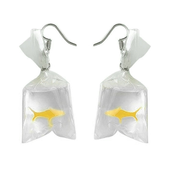 Funny Goldfish Water Bag Shape Dangle Hook Earrings Charm Women Jewelry Gift Image 9