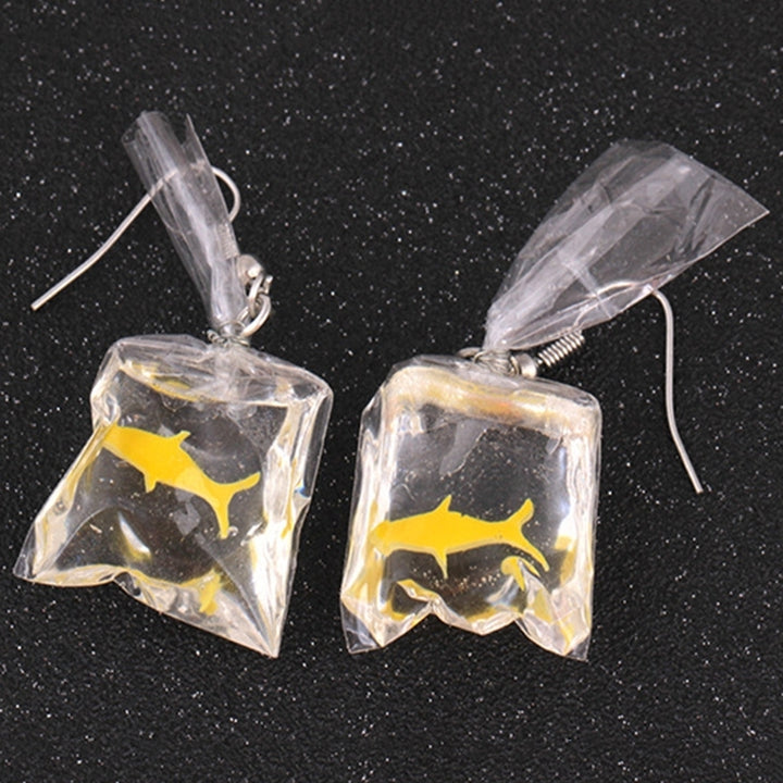 Funny Goldfish Water Bag Shape Dangle Hook Earrings Charm Women Jewelry Gift Image 10