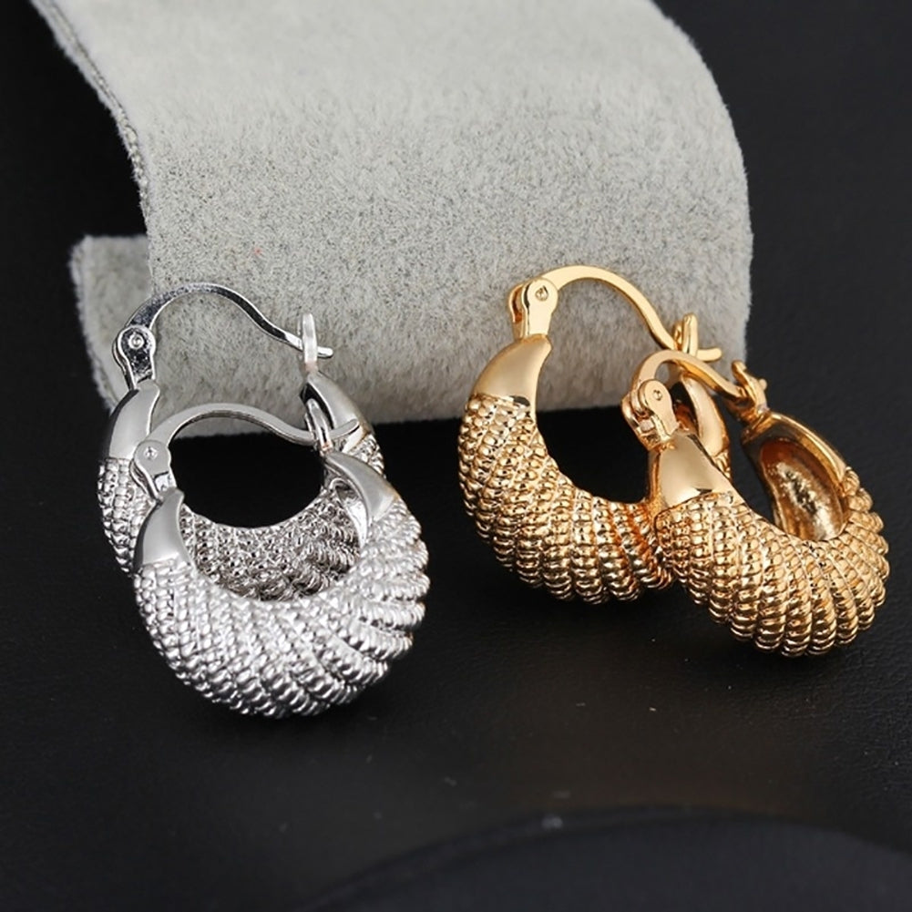 Fashion Golden/Silver Plated Large Hoop Round Circle Earrings Women Jewelry Gift Image 1