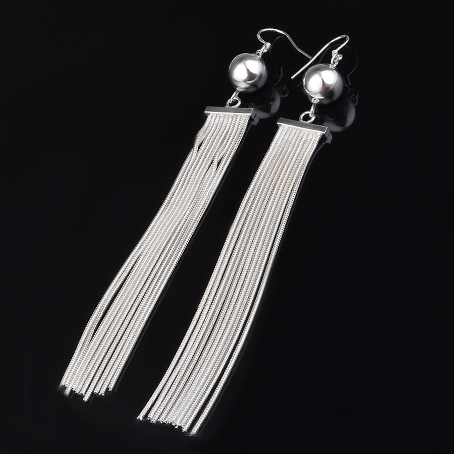 Fashion Womens Long Tassel Drop Dangle Hook Earrings Statement Jewelry Image 1