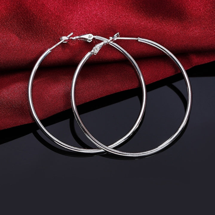 Women Fashion 5cm-8cm Diameter Cut Large Round Hoop Earrings Club Party Jewelry Image 1