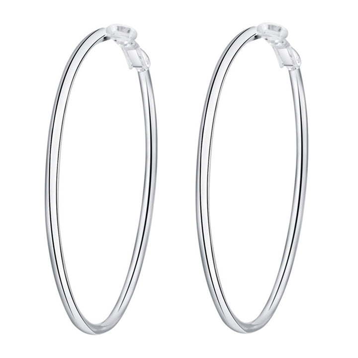 Women Fashion 5cm-8cm Diameter Cut Large Round Hoop Earrings Club Party Jewelry Image 4