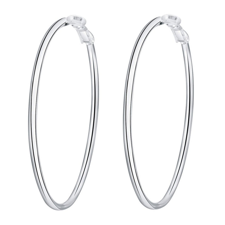 Women Fashion 5cm-8cm Diameter Cut Large Round Hoop Earrings Club Party Jewelry Image 1