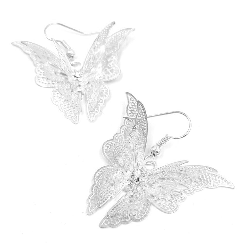 Fashion Lady Hollow Butterfly Charm Pendant Dangle Earrings Eardrop Jewelry Gift Image 12