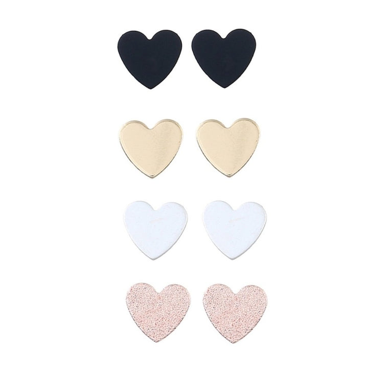 4Pairs Lady Love Heart Wedding Bridal Engagement Ear Stud Earrings Jewelry Gift Image 1