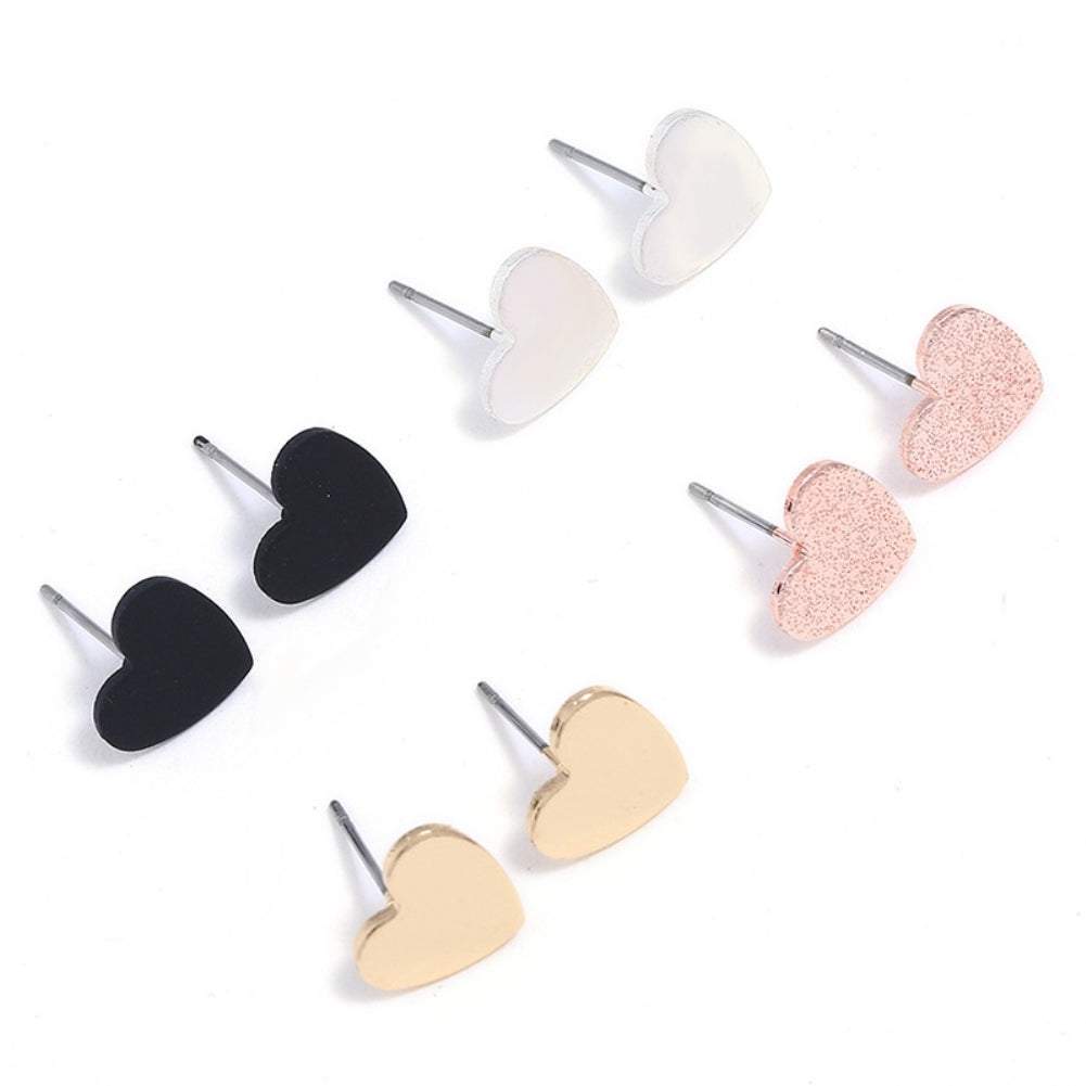 4Pairs Lady Love Heart Wedding Bridal Engagement Ear Stud Earrings Jewelry Gift Image 3