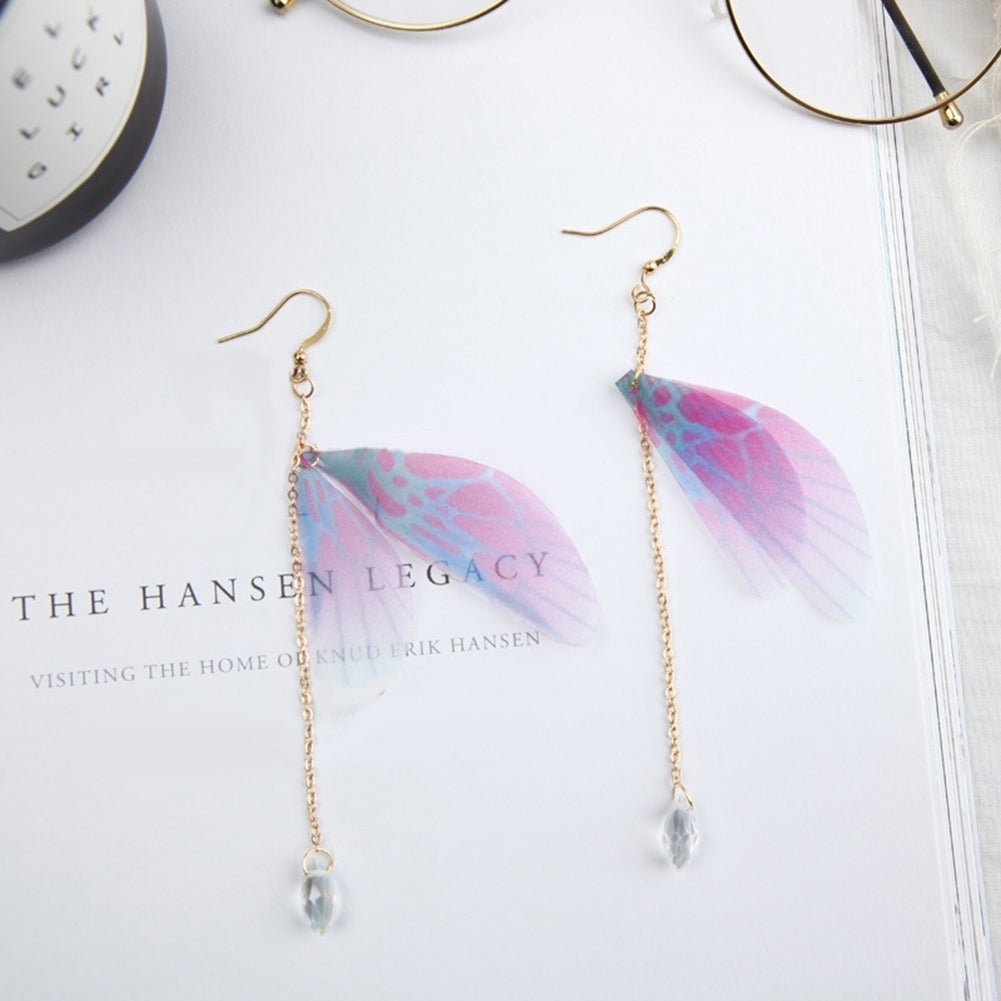 Fashion Elegant Butterfly Wings Long Drop Line Hook Earrings Women Jewelry Gift Image 4