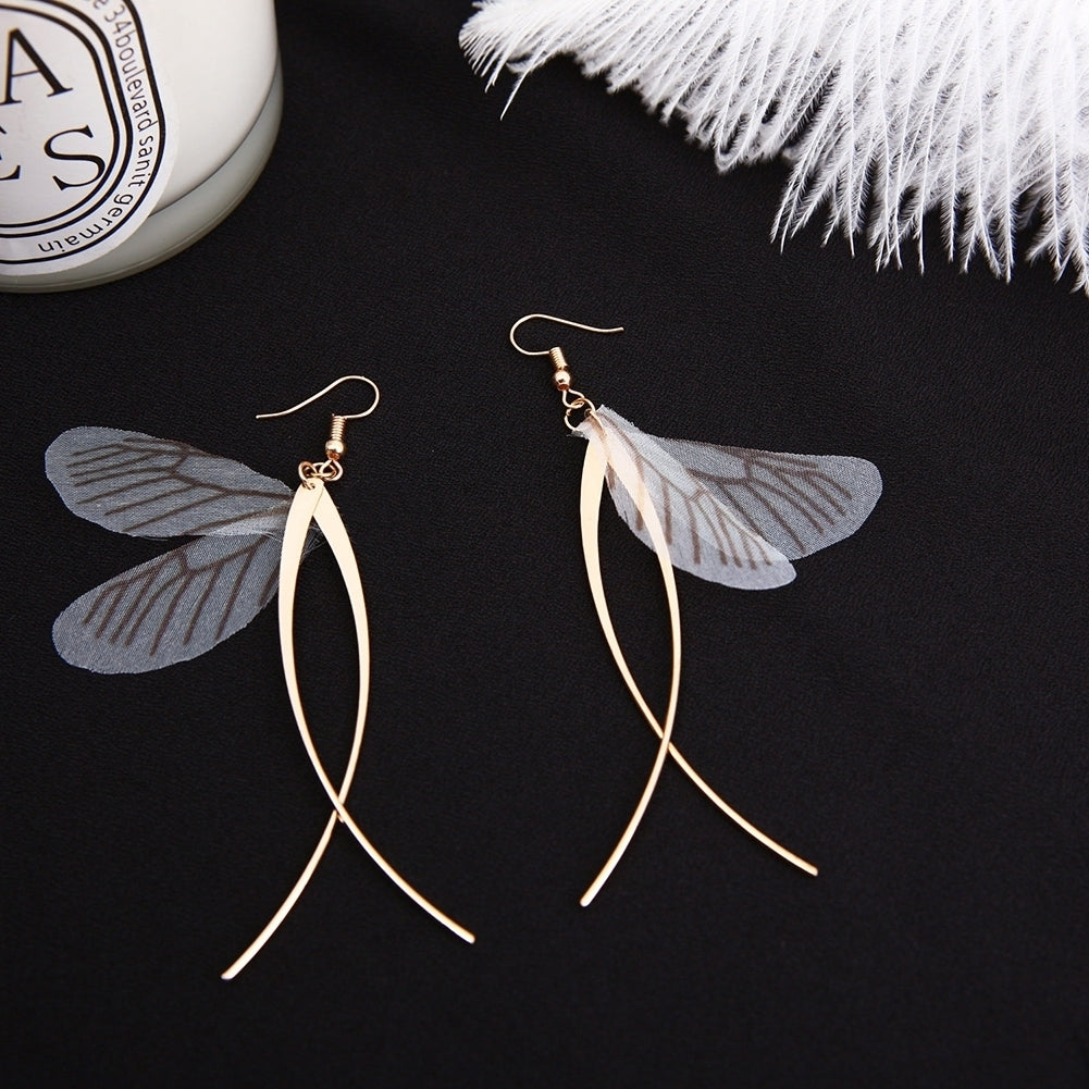 Fashion Elegant Butterfly Wings Long Drop Line Hook Earrings Women Jewelry Gift Image 9